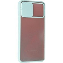 Naturion Szn1  Samsung Galaxy A02S Kılıf Palm Buzlu Kamera Sürgülü Silikon - Turkuaz Hnçr