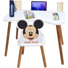 Liva Ahşap Çocuk Aktivite Masa ve Sandalye Takımı 4-12 Yaş Beyaz MDF Montessori Tasarım 60 cm Yükseklik