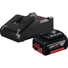 Adoz Shopping Professional 18 Volt Akü Şarj Cihazı Seti (1 x 4,0 Ah Li-Ion Akü + Gal 18V-40 Şarj Cihazı, Karton Kutuda)