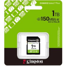Kingston Sds3-1Tb 1Tb Sdxc Canvas Select Plus Gen3 150Mb-S C10 Uhs-İ U3 V30 Hafıza Kartı
