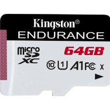 Kingston SDCE-64GB 64GB microSDXC Endurance 95R-30W C10 A1 UHS-I Card Only Hafıza Kartı