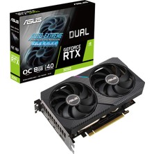 Asus GeForce DUAL-RTX3050-O8G 8GB GDDR6 128Bit DX12 Ekran Kartı