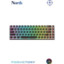 North Odin Pro WL68 LightCore Kablosuz Bluetooth RGB Red Switch Türkçe Siyah Mekanik Gaming Klavye