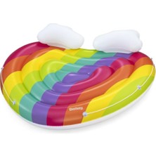 Adoz Shopping Dreams Şişirilebilir Ada 2 Kişilik, 164 Cm, Gökkuşağı Tasarımı