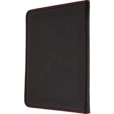 Esranın Dünyası A4 Boyutunda Fermuarlı Deri Sekreterlik Dosyası - Bordo