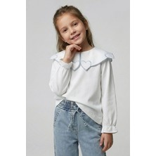 Waka Waka Kids Store Kalp Nakışlı Bebek Yaka Kız Çocuk Bluz