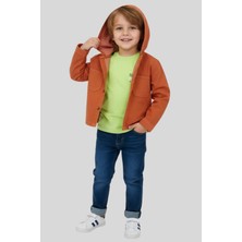 Waka Waka Kids Store Hardal Turuncusu Kapüşonlu Mevsimlik Ceketli 3'lü Erkek Çocuk Takımı