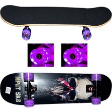 Avessa Işıklı Silikon Kaykay No:4 PVC Materyal ile Desenli Eğlenceli Kaykay