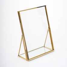 El Crea Designs Masaüstü 20x15 Cam Fotoğraf Çerçevesi El Yapımı Gold Pirinç Dekoratif Tasarım