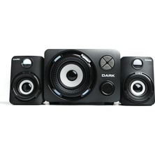 Dark SP-214 11W Rms 7 Farklı Renk Titreşimli LED 2+1 Multimedia Speaker Hoparlör (DK-AC-SP214)