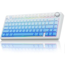 Adoz Shopping Aula F75 Mekanik Rgb Tkl Seiya Switch Kablosuz Makrolu Hot Swap Klavye Gradyan Mavi