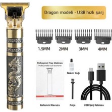 Vintage Ejderha Desenli Çoklu Kesim Saç Sakal Tıraş Makinesi