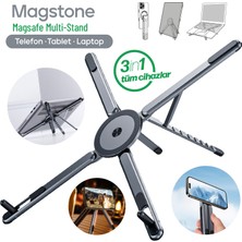Enkado Laptop Stand Katlanabilir Ayarlanabilir Manyetik Magsafe Alüminyum Telefon Tablet Tutucu Tripod 3in1
