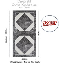 Brano 30X60 cm Kendinden Yapışkanlı Duvar,banyo,tezgah Arası Kaplama Karo Desen 12 Adet