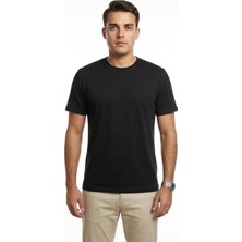 Plus Scorpion Erkek Basic Tişört Slim Fit Bisiklet Yaka Pamuk Likralı Günlük Kullanım