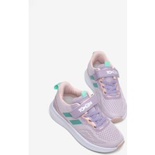 Tonny Black Çocuk Unisex Lila Yeşil Rahat Kalıp Nefes Alabilen Cırtlı Bağcıklı Sneaker