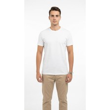 Plus Scorpion Erkek Basic Tişört Slim Fit Bisiklet Yaka Pamuk Likralı Günlük Kullanım