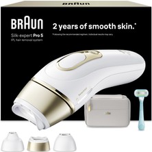 Braun Ipl Silk·expert Pro 5, Evde Lazerle Tüy Alma, Çanta, Gillette Venus, 3 Başlık, PL5351