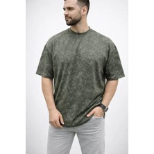 Erkek Premium Tişört Osy Yumuşak Dokulu Yıkamalı Oversize T-Shirt - Haki