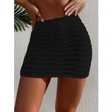Kadın Bağcıklı Mini Triko Etek