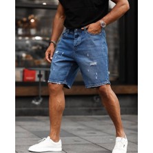 Lunelis Erkek Mavi Detaylı Şort