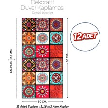 Brano 30X60 cm Kendinden Yapışkanlı Duvar,banyo,tezgah Arası Kaplama Çok Renkli 12 Adet