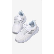 Tonny Black Çocuk Unisex Beyaz Gümüş Rahat Kalıp Nefes Alabilen Cırtlı Bağcıklı Sneaker