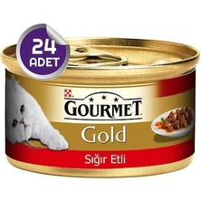 Gourmet Gold 85 gr X24 Sığır Etli Kedi Konservesi Premium Kalite Mama
