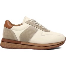 Celal Gültekin Erkek Bej Bağcıklı Kalın Tabanlı Sneaker