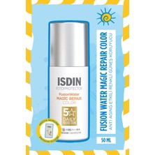 Isdın Fotoprotector Fusion Water Magic Repair Color SPF50 50ML | Cilt Esnekliğini Destekleyici Renkli Yüz Güneş Kremi