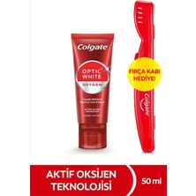 Colgate Optic White Oxygen Aktif Oksijen Teknolojisi Beyazlatıcı Diş Macunu 50 ml+Fırça Kabı