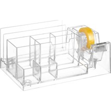Bigpoint 1 Adet Şeffaf Masa Kalemliği Bant Makinalı, Dayanıklı Akrilik Plastik Ürün