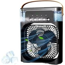 Buharlı Vantilatör Masaüstü Fan Klima Buharlı Hava Nemlendiricili Vantilatör Buzlu Hava Nemlendirici Özellikli 7 Renk LED Asorti Renk