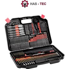 HAS - TEC 246 Parça Kapsamlı Matkap ve Uç Seti | Titanyum Kaplama, Ahşap, Metal ve Beton Uçları, Somun ve Tornavida Ucu Seti, Profesyonel Taşıma Çantalı El Aleti