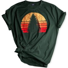 Genius Store  Unisex Baskılı Tişört Outdoor Normal Kalıp Tshirt  (Güneş Nefti)