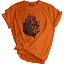 Genius Store  Unisex Baskılı Tişört Outdoor Normal Kalıp Tshirt  (Yaprak T.)