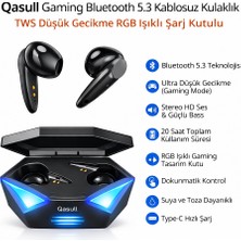 Qasul Gaming Bluetooth 5.3 Kablosuz Kulaklık Tws Düşük Gecikme Rgb Işıklı Stereo Ses