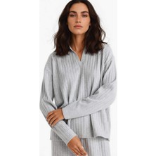 DeFacto Relax Fit Polo Yaka Fitilli Kaşkorse Uzun Kollu Tişört F1007AX25AU