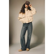 DeFacto %100 Pamuk Straight Wide Yüksek Bel Geniş Paça Jean Kar Yıkamalı Pantolon F9585AX26SP