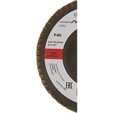 - 115 mm 40 Kum Standard Seri Alox Flap Disk, Gri