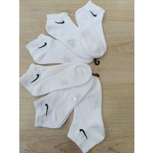 Ünlü Erkek Spor Patik Coton Yıkamalı Parfümlü 6 Çift Beyaz