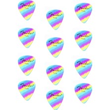 Fender 1980351101 351 Shape Rainbow Thin Gitar Penası (12'li) | Ince Yapılı Rengarenk Penalar Yumuşak Akor Geçişleri Için