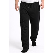 Battal Moda Battalmoda Erkek Büyük Beden Siyah Iki Iplik Cep Fermuarlı Eşofman Altı 3xl-4xl-5xl-6xl-7xl-8xl