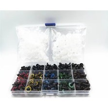 Ozan Tuhafiye Renkli Vidalı Göz Kutulu 300 Adet Siyah, Kırmızı, Sarı, Mavi, Yeşil, Kahverengi