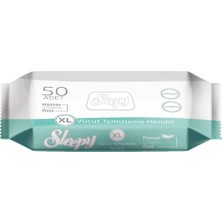 Sleepy XL Vücut Temizleme Mendili 50 Yaprak Hassas Ciltler İçin Tekli Paket Kullanım