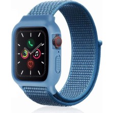 Akinco Watch 38MM Hasırlı Cırtcırtlı Kasalı Kordon - Mavi