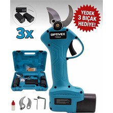 Optivex Üç Akülü Ağaç Odun Dal Budama Makinesi 3 Adet Çelik Bıçak Hediye