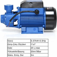Optivex Vortex Su Motoru Su Pompası 0.5 Hp 1 Inc