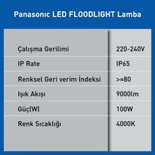 LED Projektör, Gün Işığı 100W 9000LM 4000K