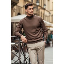 Livio Ferri Lier Yarım Boğazlı Regular Fit Erkek Kazak Düz Triko